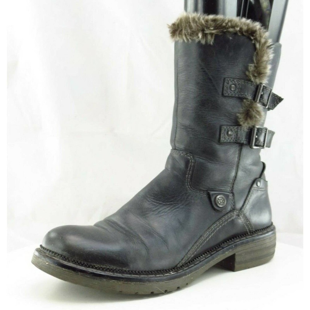 bussola Boot Sz 39 M Warm Black Leather Women